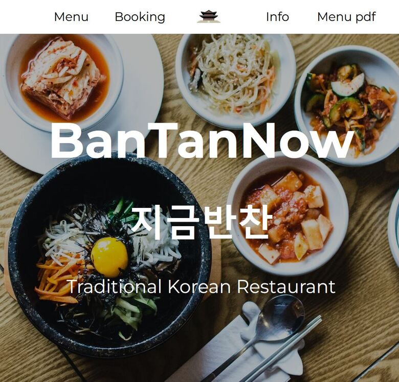 Korean restaurant website